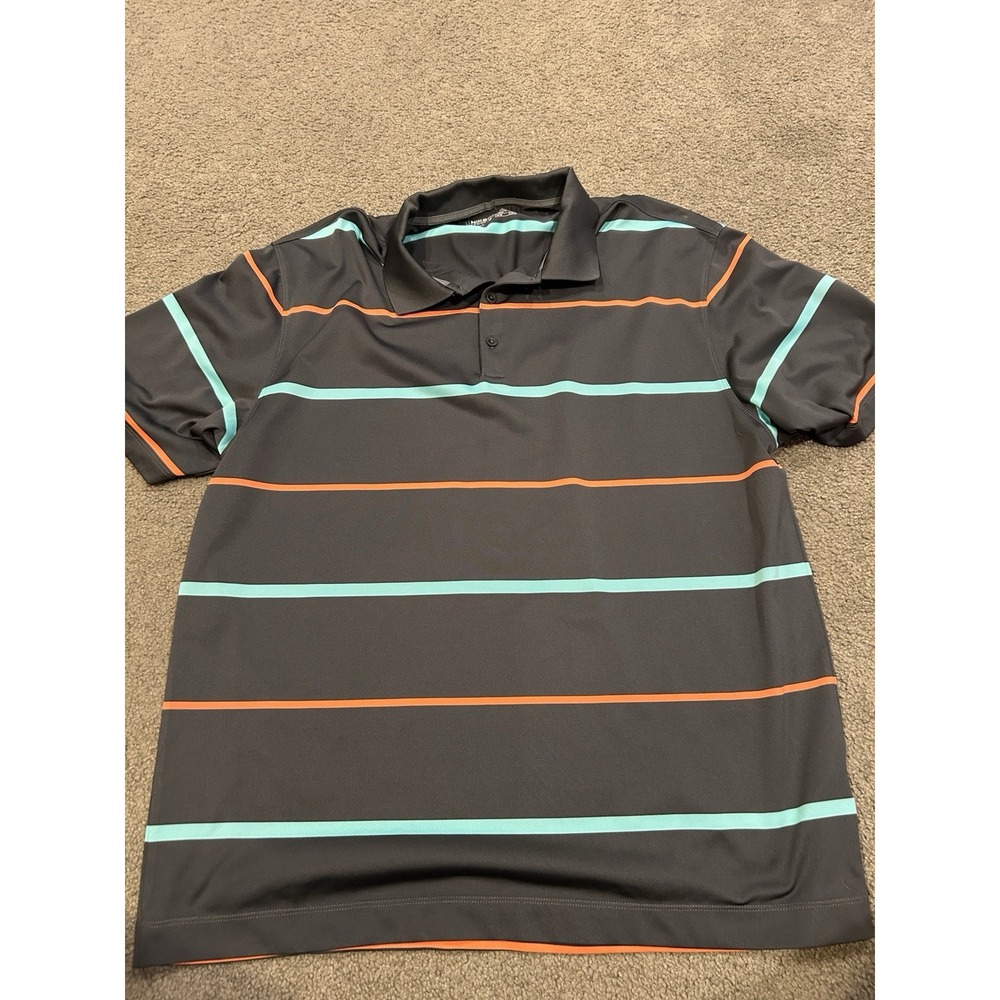 Nike Dri‎ Fit Nike Golf Men's Polo Gray/Mint/Orange Men's Size XL